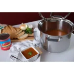 CookCraft by Candace 8 qt. Tri-Ply Stainless Steel Stock Pot with Patented Latch Glass Lid thumbnail 5