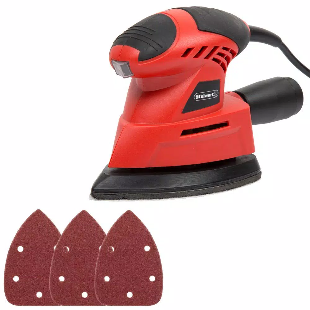 Stalwart 28-Piece Mouse Sander Set, Corded Detail Sander with Sandpaper Kit