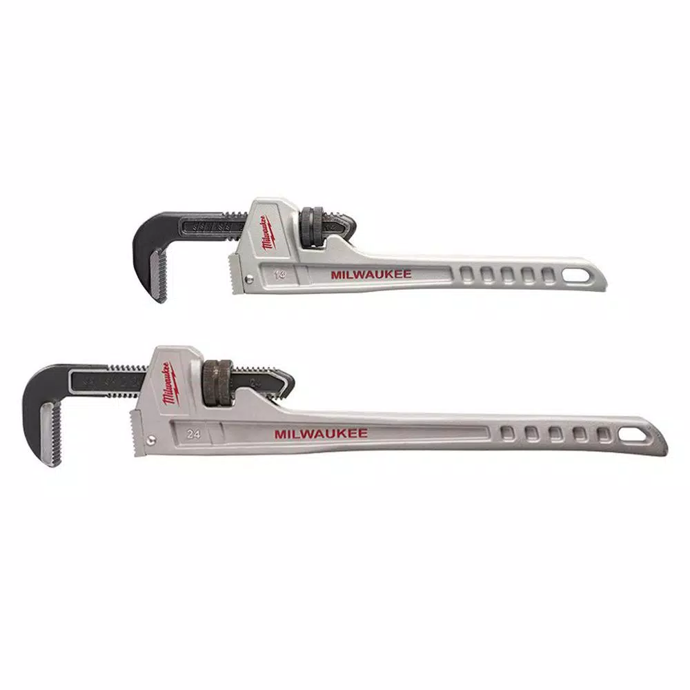Milwaukee 2-Piece Aluminum Pipe Wrench Set, 14 in. and 24 in.