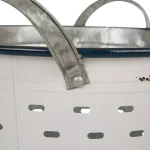 Glitzhome Farmhouse Enamel Metal Basket Set of 2 - White and Galvanized Iron Storage Baskets thumbnail 5