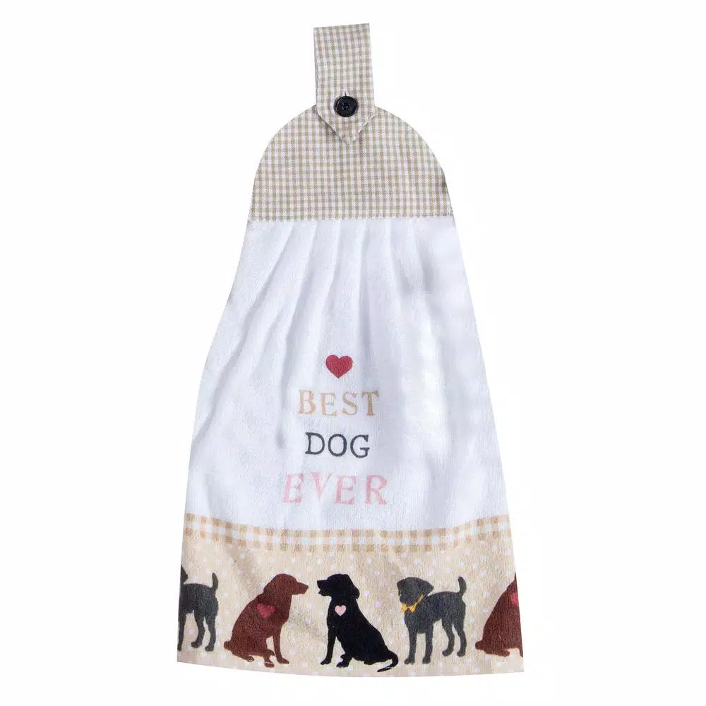 Kay Dee Fur Real Pets Dog Themed Gray Cotton Kitchen Textile Set - 4 Piece