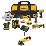 DEWALT 20V MAX Cordless 7-Tool Combo Kit with 2 Batteries, Charger, and 4-1/2 in. Grinder thumbnail 1