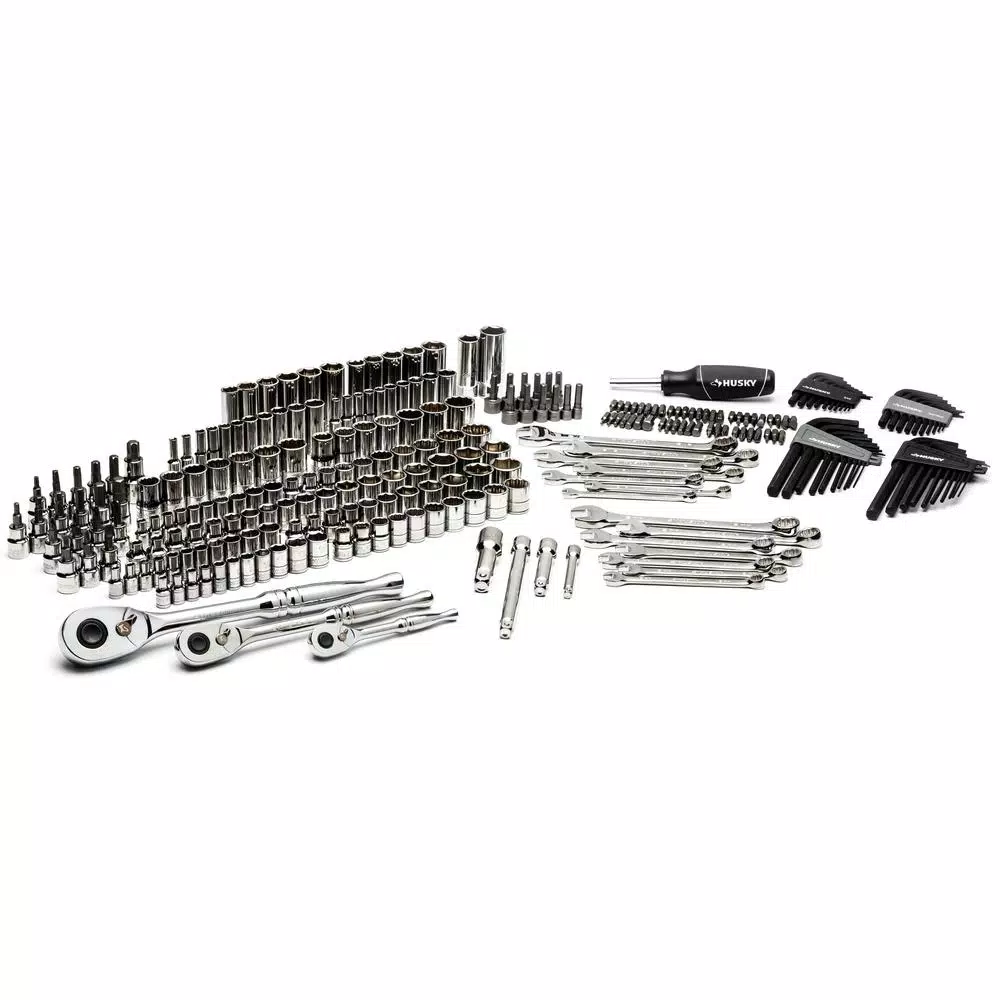 Husky 270-Piece Mechanics Tool Set with 1/4 in., 3/8 in., and 1/2 in. Drive Ratchets