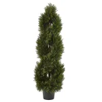 Nearly Natural Double Pond Cypress Spiral Topiary - 4ft UV Resistant Faux Plant for Indoor/Outdoor Use thumbnail 1