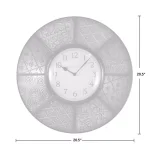 FirsTime 20.5 in. Round Patchwork Wall Clock, Multicolor Modern Quartz Movement thumbnail 6