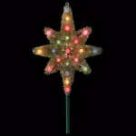 Northlight 21 in. Gold Tinsel Star of Bethlehem Christmas Tree Topper with Multi-Colored Lights thumbnail 1