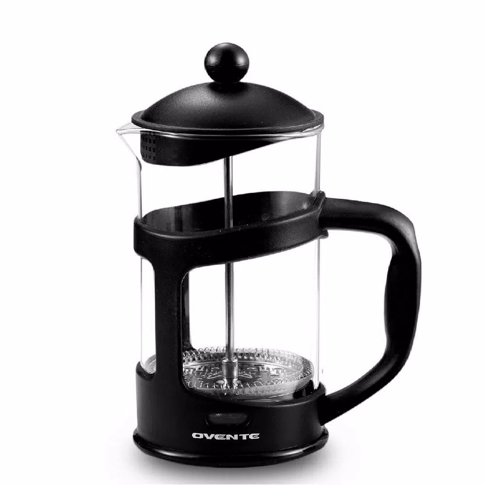 Ovente Electric Coffee Bean Grinder and 8-Cup French Press Coffee Maker Bundle, Black