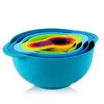 MegaChef 8-Piece Stackable Mixing Bowl and Measuring Cup Set, Assorted Colors thumbnail 1