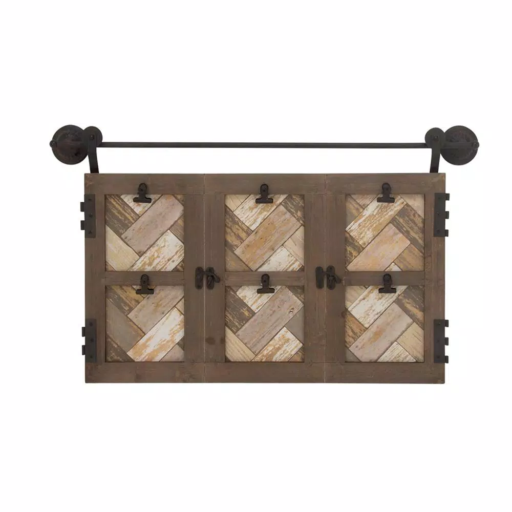 LITTON LANE 6-Opening Matte Brown and Metallic Black Picture Frame, 29 x 17 in.