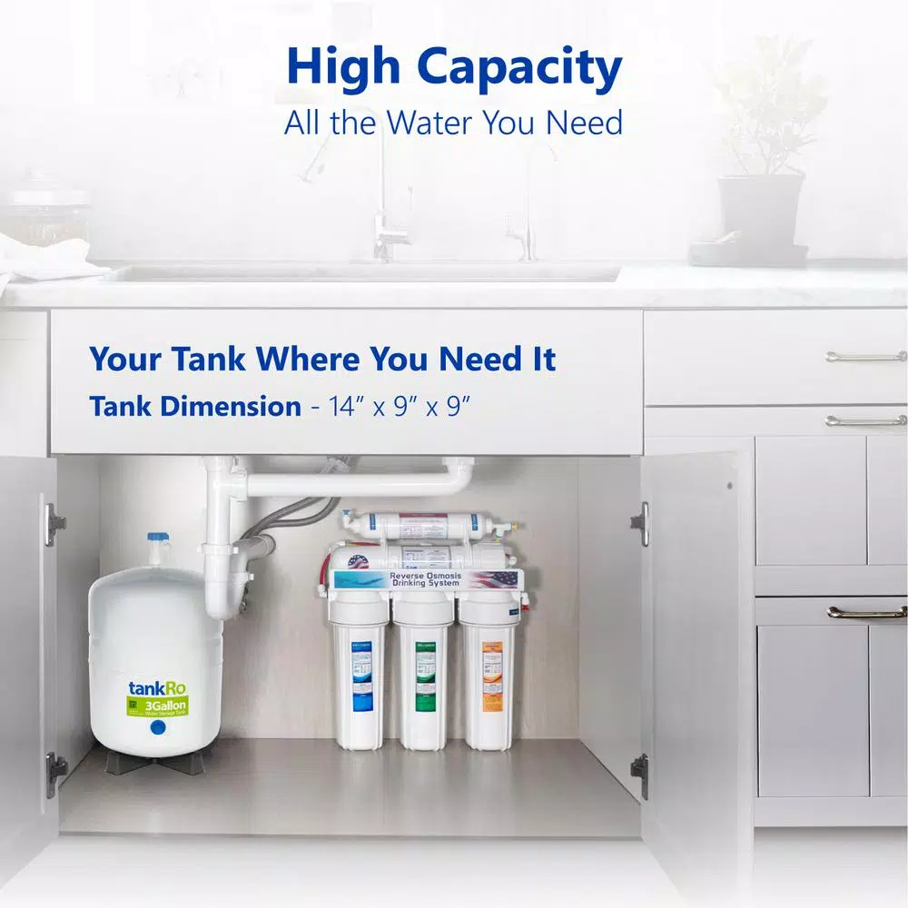 Express Water tankRO 3 Gallon Reverse Osmosis Water Filtration Expansion Storage Pressure Tank