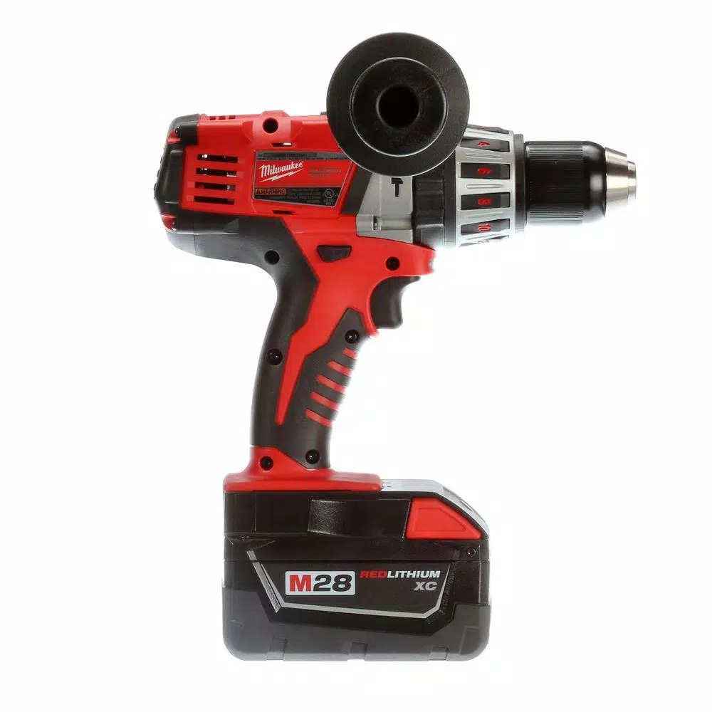 Milwaukee M28 28V Cordless 1/2 in. Hammer Drill Kit with Two 3.0 Ah Batteries and Charger