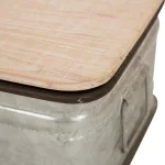 Glitzhome Farmhouse Galvanized Metal Container Set with Wood Lids and Bases, Set of 2 thumbnail 3