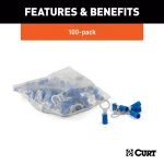 CURT Ring Terminals, 16-14 AWG Wire Gauge, 5/16 in Stud Size, Blue, 100-Pack thumbnail 3