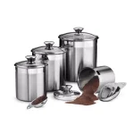 Tramontina Gourmet 8-Piece Stainless Steel Covered Canister and Scoop Set thumbnail 1