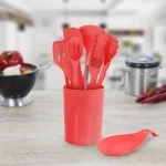 MegaChef 12-Piece Red Silicone Kitchen Utensil Set thumbnail 6