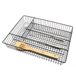 Creative Home Black Powder Coated Iron 5-Compartment Cutlery Tray & Utensil Organizer, Large thumbnail 2