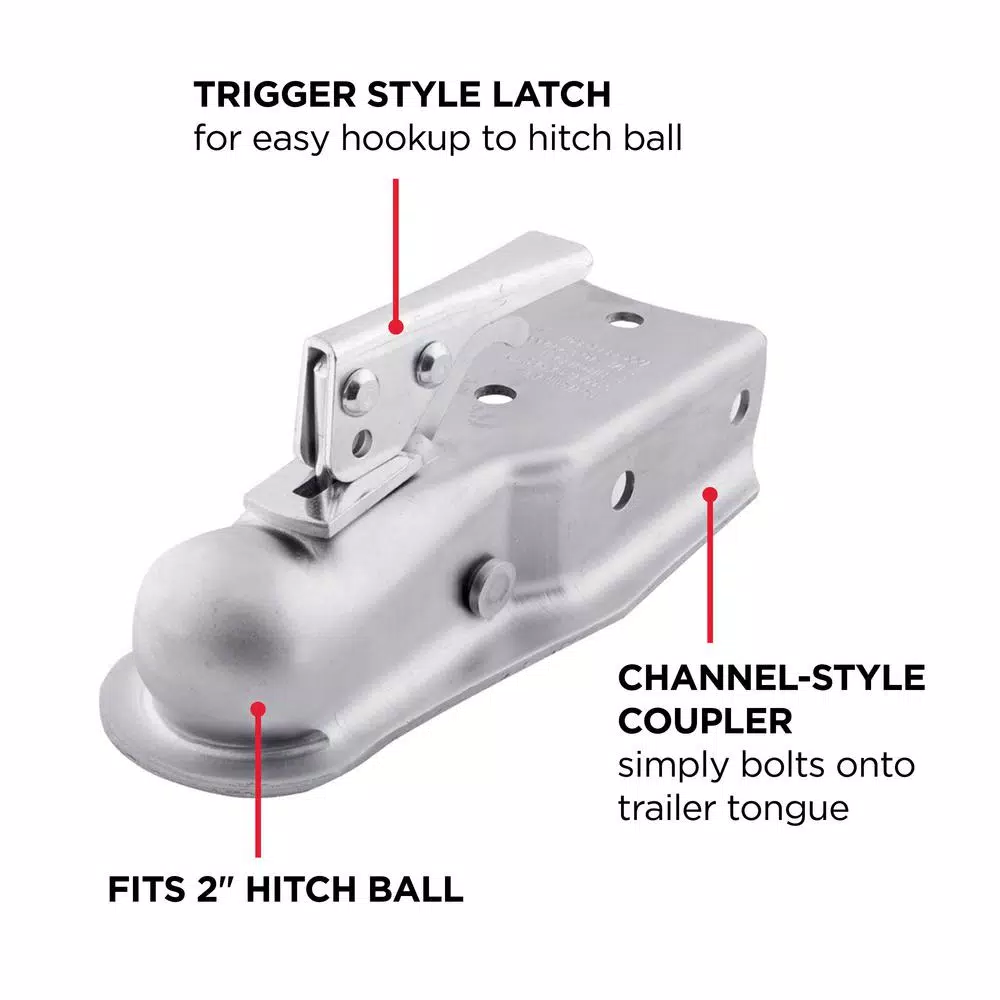TowSmart Class II 2 in. Ball Coupler with 2-1/2 in. to 3 in. Adjustable Collars