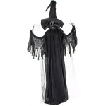 Haunted Hill Farm 7.5 ft. Animated Phantom Witch with Multi-Color LED Crystal Ball Halloween Prop thumbnail 13