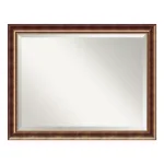 Amanti Art Manhattan 45.5 in. W x 35.5 in. H Rectangular Beveled Edge Wood Bathroom Vanity Mirror, Burnished Bronze thumbnail 4