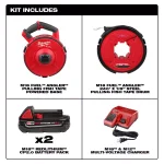 Milwaukee M18 FUEL Angler 240 ft. Steel Pulling Fish Tape Kit with (2) 2.0 Ah Batteries & Charger thumbnail 2