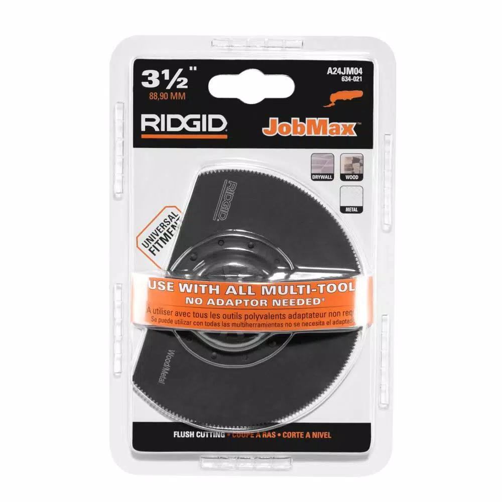 RIDGID JobMax 3.5 in. High Speed Steel Flush Cut Blade for Multi-Tools