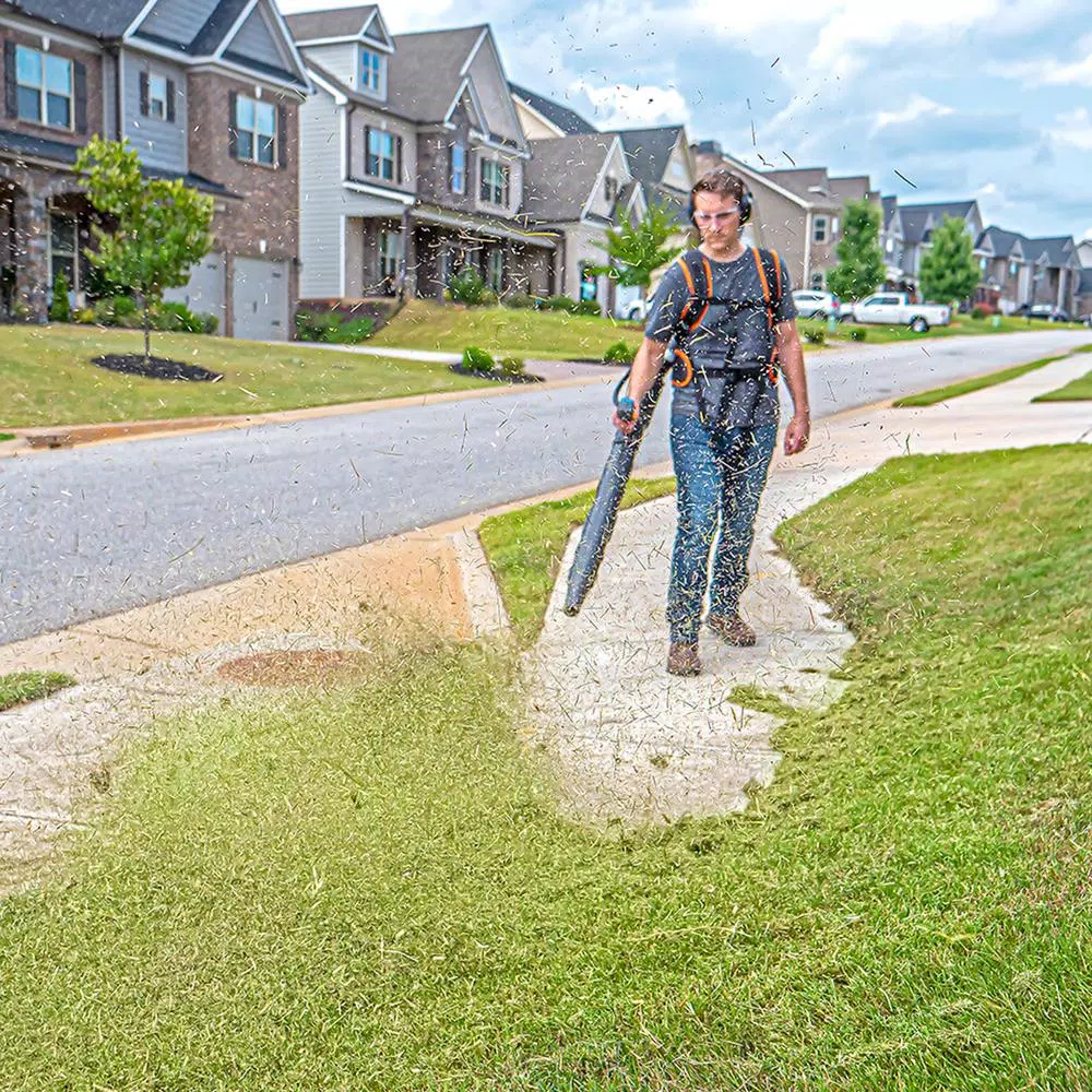 Lawnmaster NO-PULL 31cc Gas Backpack Leaf Blower, 175 MPH, 470 CFM, Electric Start