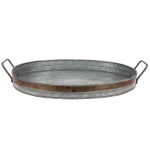 Stonebriar Collection Stonebriar Rustic Galvanized Metal Serving Tray with Distressed Rust Trim thumbnail 3