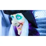 Haunted Hill Farm 6 ft. Animatronic Talking Witch with Broomstick Halloween Prop thumbnail 3