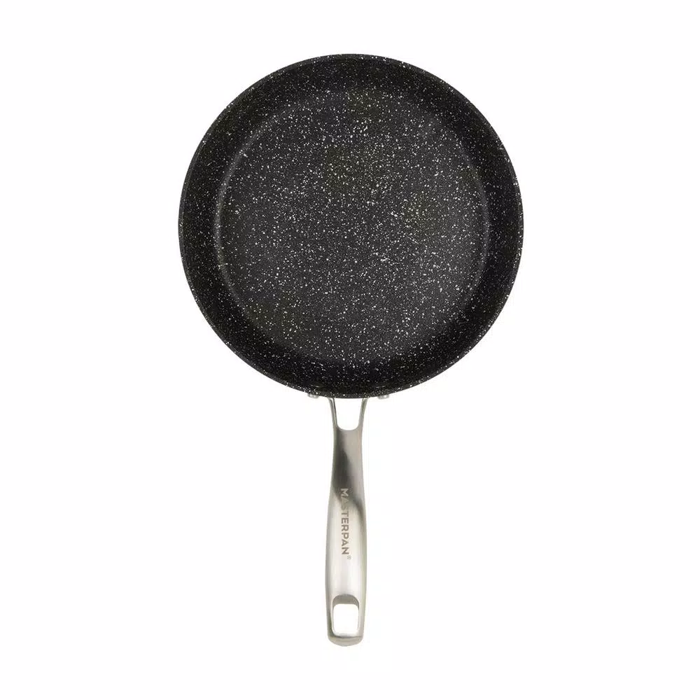 MasterPan Granite Ultra 9.5 in. Cast Aluminum Nonstick Frying Pan, Black Marble Finish