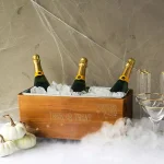 Cathy's Concepts Rustic Halloween Wooden Wine Trough with Galvanized Metal Ice Bucket thumbnail 5