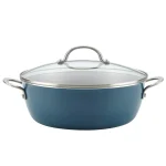 Ayesha Curry Ayesha Home Collection 7.5 Qt. Aluminum Nonstick Stock Pot with Glass Lid, Twilight Teal thumbnail 1