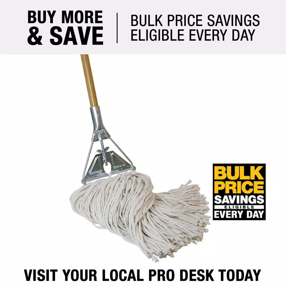 Quickie Jobsite #32 Heavy-Duty Wet String Mop with Hardwood Handle
