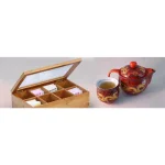 Oceanstar 8-Compartment Bamboo Tea Box with Hinged Acrylic Lid thumbnail 5