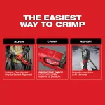 Milwaukee M18 FORCE LOGIC 15-Ton Cordless Utility Crimper Kit with 2 Batteries and Charger thumbnail 7