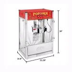 Great Northern Red Great Northern Midway Marvel Commercial Popcorn Popper - 16 oz Kettle, Stainless Steel thumbnail 3