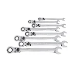 GEARWRENCH 8-Piece X-Large Locking Flex-Head Ratcheting Combination Wrench Set, SAE thumbnail 4