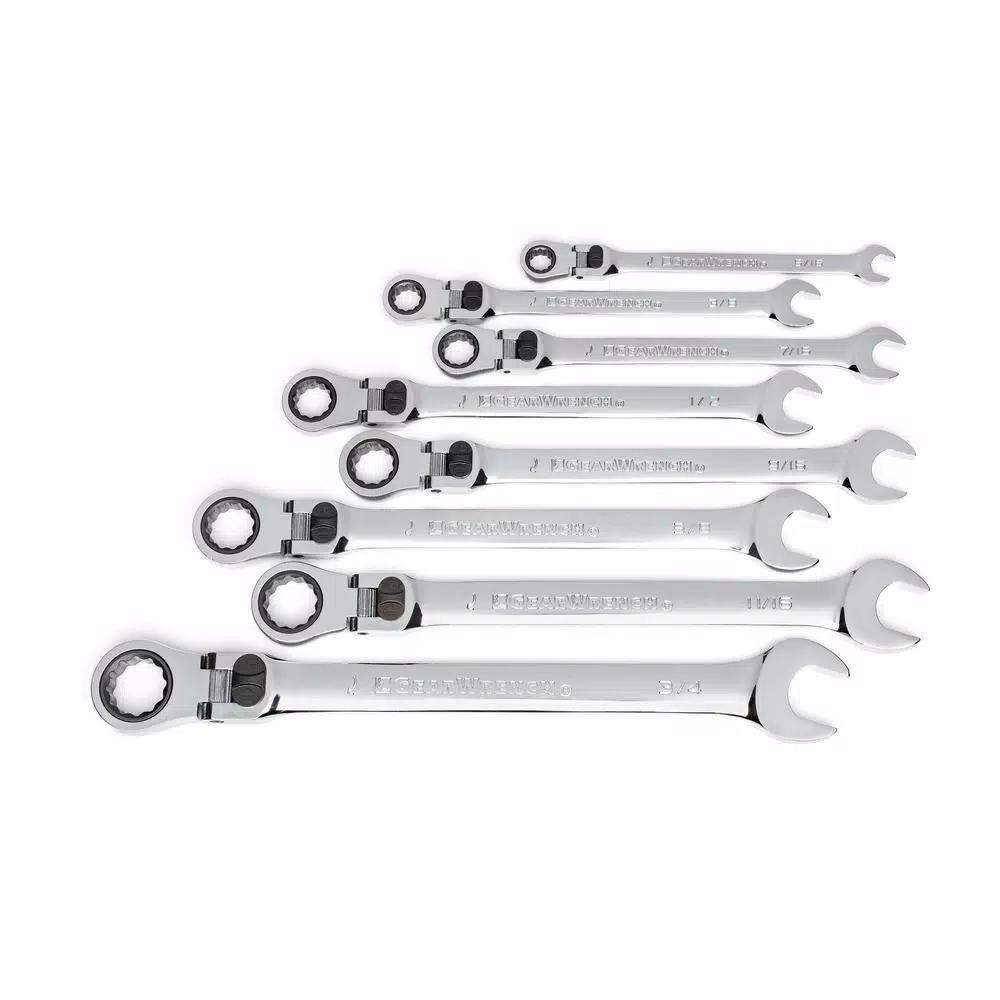 GEARWRENCH 8-Piece X-Large Locking Flex-Head Ratcheting Combination Wrench Set, SAE