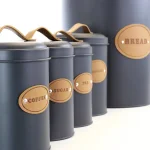 MegaChef 5-Piece Metal Kitchen Canister Set with Lids, Gray thumbnail 2
