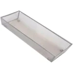 Home Basics Silver Mesh Steel Drawer Organizer - Modern Utensil Tray for Office and Kitchen thumbnail 1