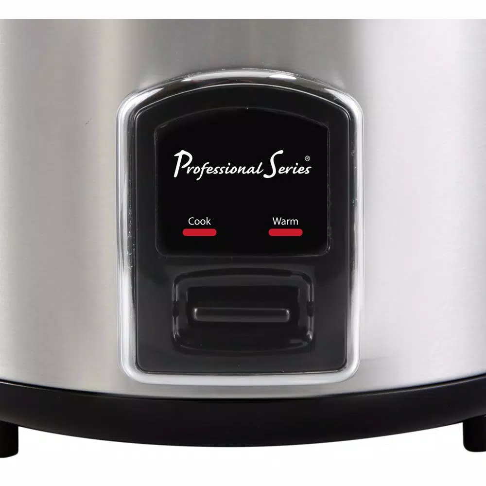 Professional Series 12-Cup Stainless Steel Rice Cooker with Non-Stick Removable Bowl
