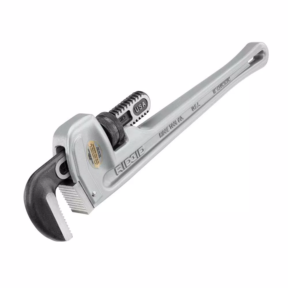RIDGID 18 in. Aluminum Straight Pipe Wrench, 2.5 in. Capacity