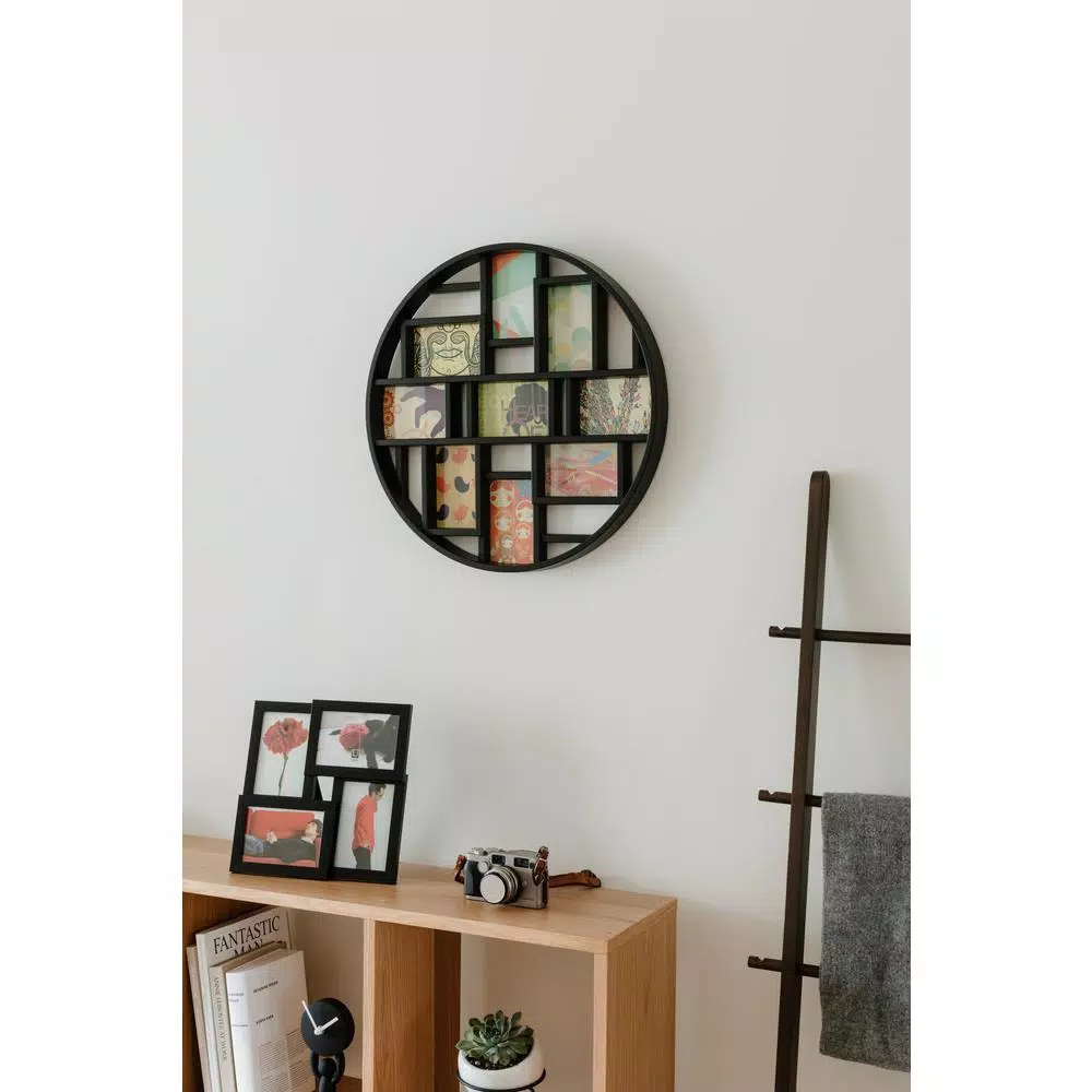 Umbra Luna Black Collage Picture Frame - Holds Nine 4x6 Photos