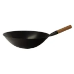 SPT 15.75 in. Cool Roll Iron Wok, Induction Ready, Black thumbnail 1