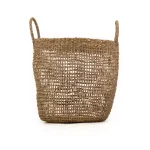 Zentique Large Hand Woven Seagrass Decorative Basket with Handles, Beige thumbnail 1