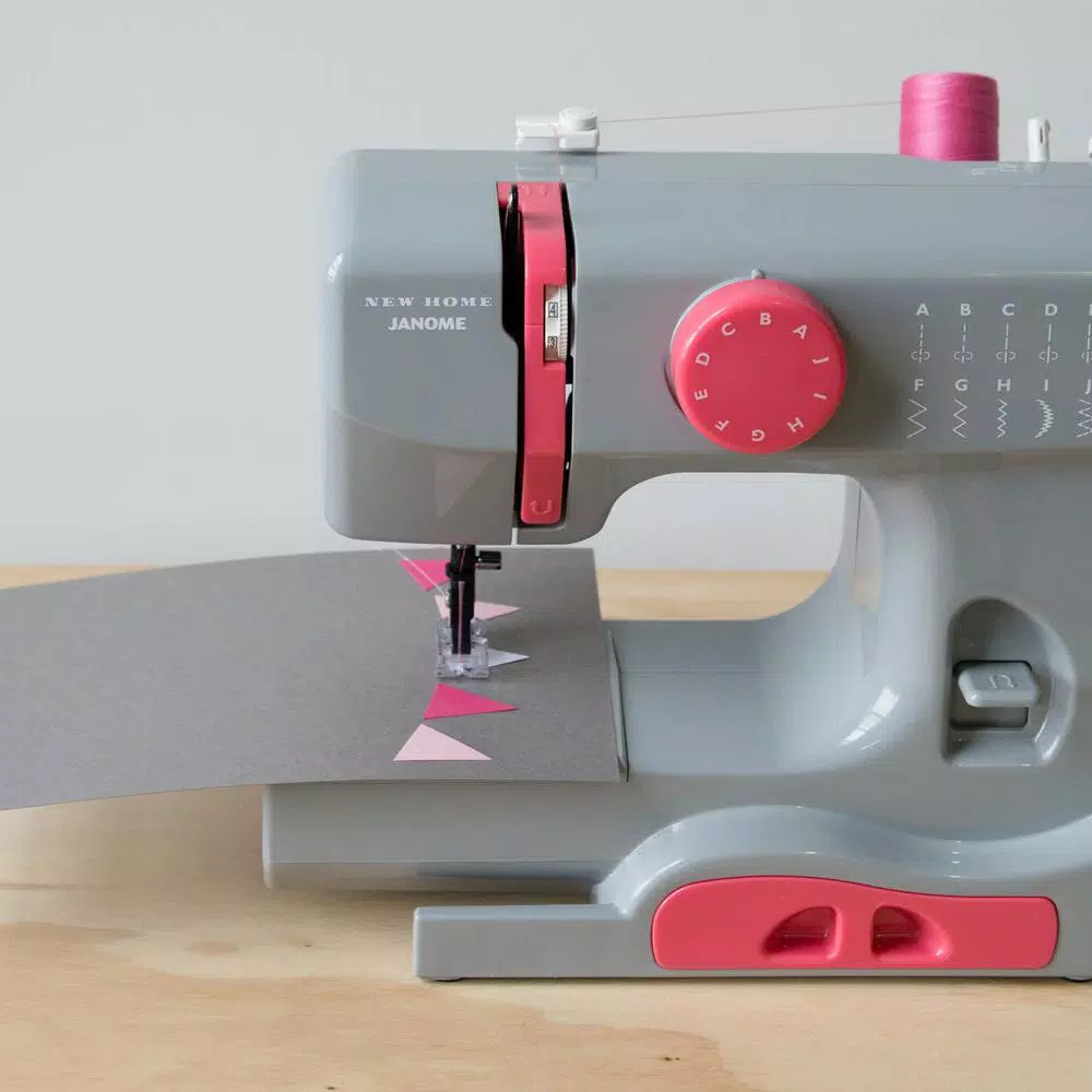 Janome Compact 10-Stitch Sewing Machine - Portable Graceful Grey
