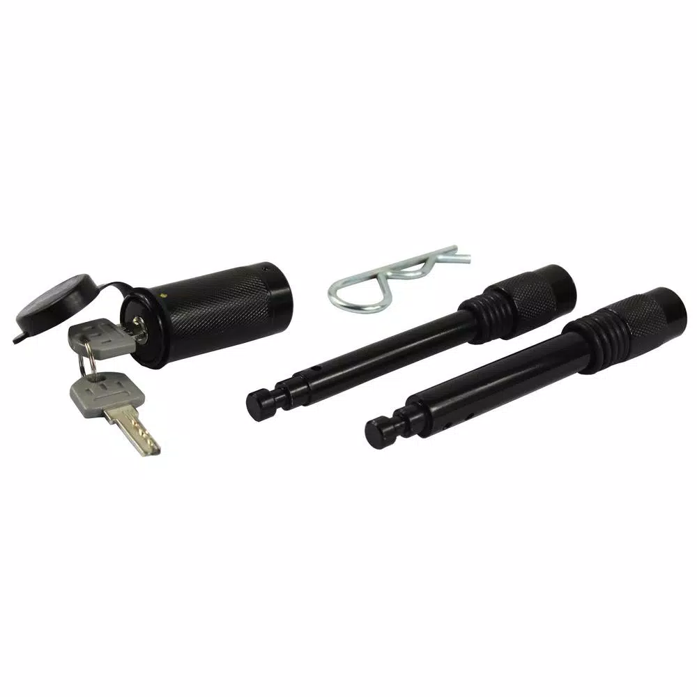 MaxxHaul Hitch Pin Lock Set - 5/8 in. & 1/2 in. Diameter Anti-Rattle Trailer Pins for Class I-V Hitches