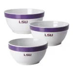 College Kitchen Collection LSU Tigers 3-Piece Nesting Party Bowl Set, Purple Melamine Serving Bowls thumbnail 1