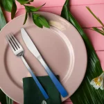 Skandia Moorland Accents 20-Piece Blue 18/0 Stainless Steel Flatware Set, Service for 4 thumbnail 2