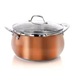 Oster Carabello 6.9 Qt. Round Stainless Steel Nonstick Dutch Oven with Lid and Steamer Insert, Copper thumbnail 1