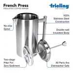 Frieling 2-Cup Stainless Steel French Press, 17 oz Double-Walled Insulated Coffee Maker thumbnail 8